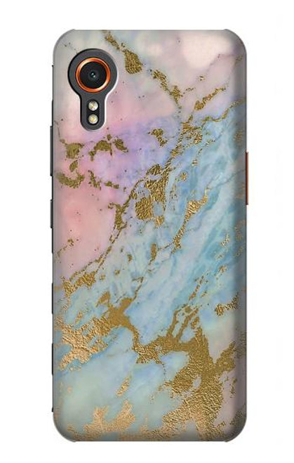 S3717 Imprimé graphique en marbre bleu pastel or rose Etui Coque Housse pour Samsung Galaxy Xcover7