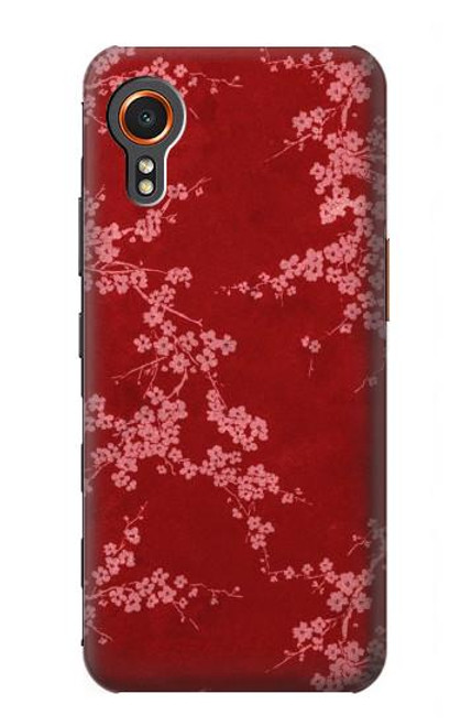 S3817 Motif de fleurs de cerisier floral rouge Etui Coque Housse pour Samsung Galaxy Xcover7