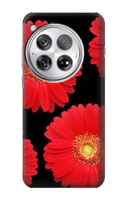 S2478 fleur rouge Daisy Etui Coque Housse pour OnePlus 12