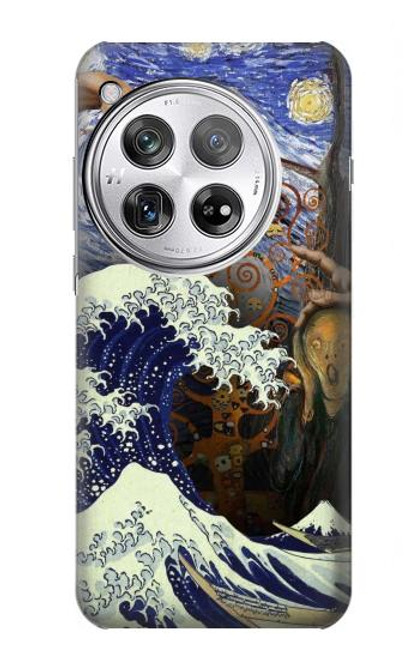 S3851 Monde de l'art Van Gogh Hokusai Da Vinci Etui Coque Housse pour OnePlus 12