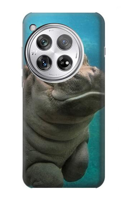 S3871 mignon, bébé, hippopotame, hippopotame Etui Coque Housse pour OnePlus 12