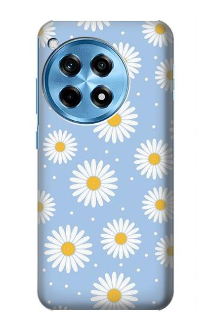 S3681 Motif de fleurs de marguerite Etui Coque Housse pour OnePlus 12R