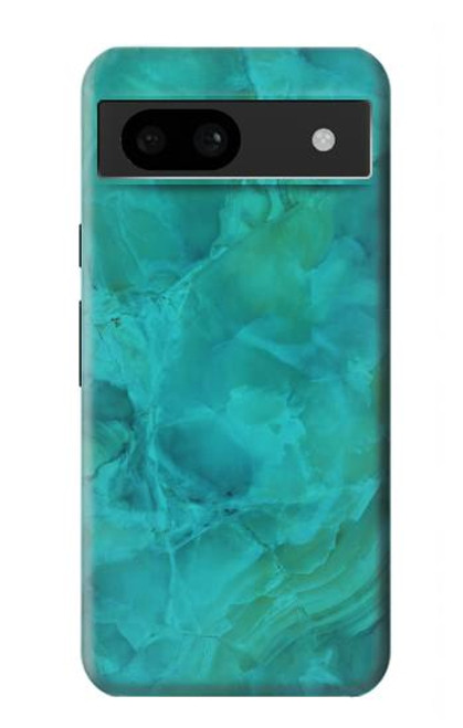 S3147 Aqua Marbre Pierre Etui Coque Housse pour Google Pixel 8a