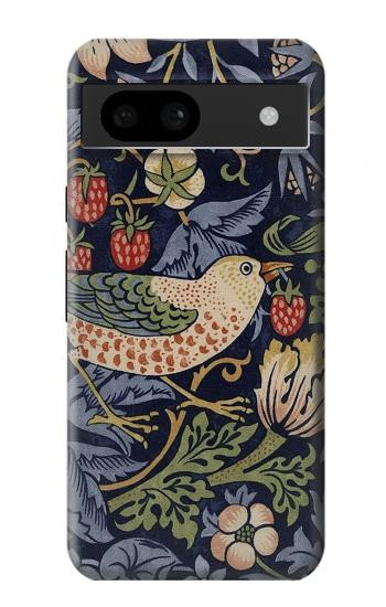 S3791 William Morris Strawberry Thief Fabric Etui Coque Housse pour Google Pixel 8a