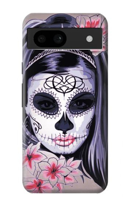 S3821 Sugar Skull Steampunk Fille Gothique Etui Coque Housse pour Google Pixel 8a