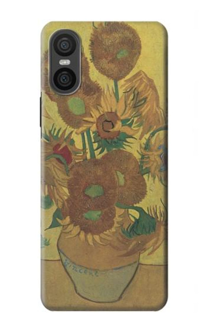 S0214 Van Gogh quinze tournesols Etui Coque Housse pour Sony Xperia 10 VI