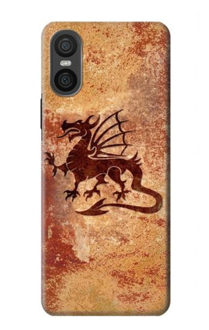 S2485 Dragon métal Texture imprimé graphique Etui Coque Housse pour Sony Xperia 10 VI