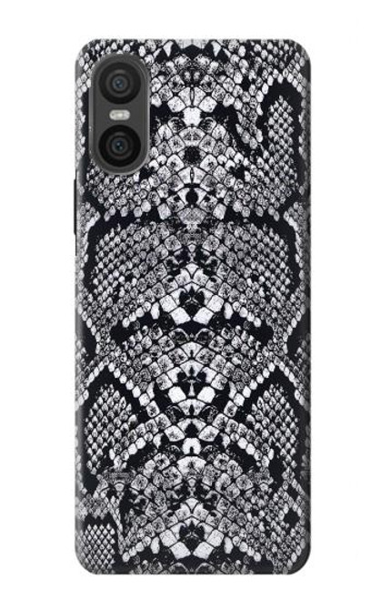 S2855 Blanc Rattle Serpent Imprimé graphique Peau Etui Coque Housse pour Sony Xperia 10 VI