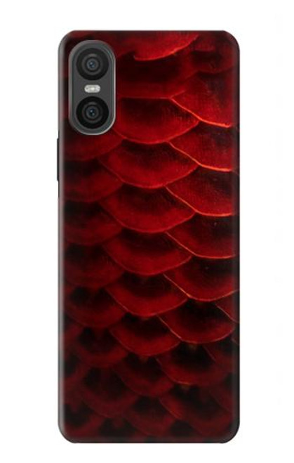 S2879 Rouge Arowana écailles de poisson Etui Coque Housse pour Sony Xperia 10 VI