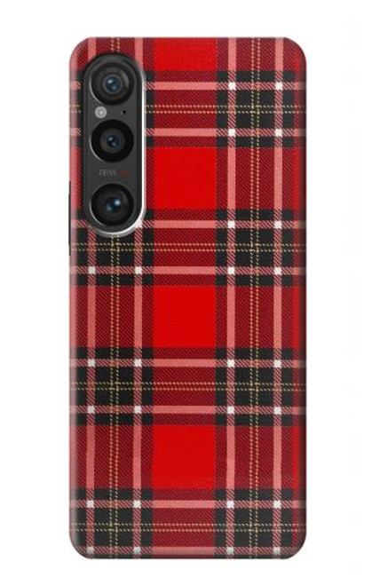 S2374 Motif Tartan Rouge Etui Coque Housse pour Sony Xperia 1 VI