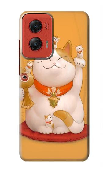 S1217 Maneki Neko Lucky Cat Etui Coque Housse pour Motorola Moto G Stylus 5G (2024)