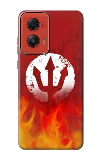 S2803 Feu Rouge Diable Lance Symbole Etui Coque Housse pour Motorola Moto G Stylus 5G (2024)