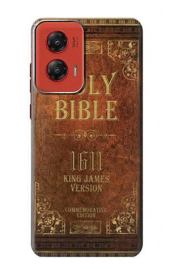 S2890 Holy Bible King James Version 1611 Etui Coque Housse pour Motorola Moto G Stylus 5G (2024)