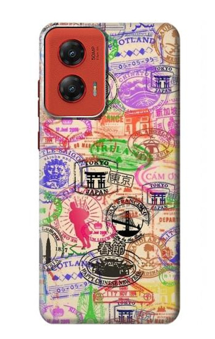 S3904 Timbres de voyage Etui Coque Housse pour Motorola Moto G Stylus 5G (2024)