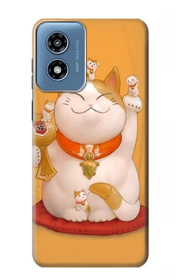 S1217 Maneki Neko Lucky Cat Etui Coque Housse pour Motorola Moto G Play 4G (2024)