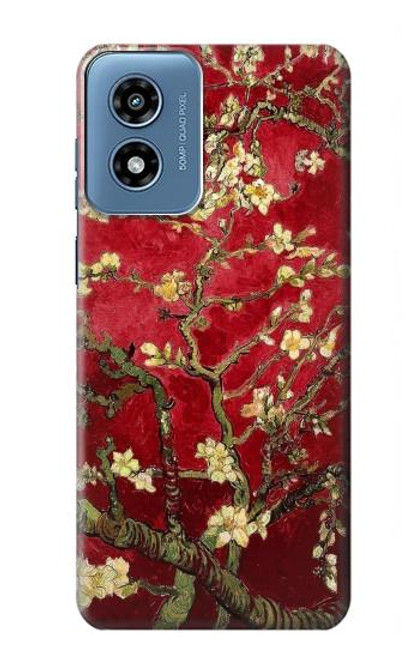 S2414 Rouge Fleur amandier Van Gogh Etui Coque Housse pour Motorola Moto G Play 4G (2024)