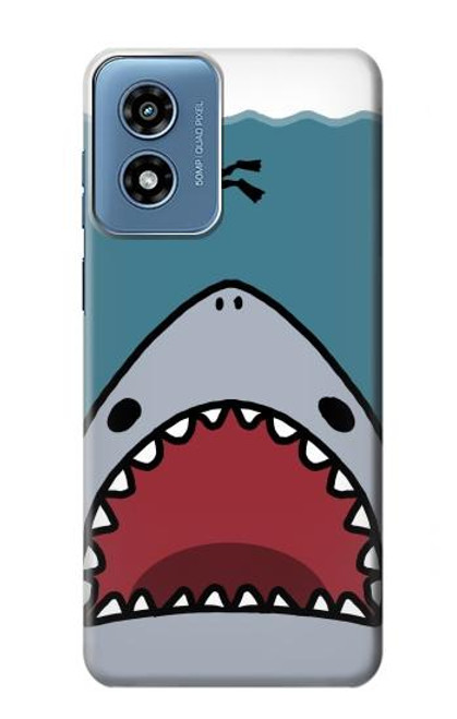 S3825 Plongée en mer de requin de dessin animé Etui Coque Housse pour Motorola Moto G Play 4G (2024)