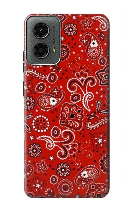 S3354 Rouge classique Bandana Etui Coque Housse pour Motorola Moto G 5G (2024)