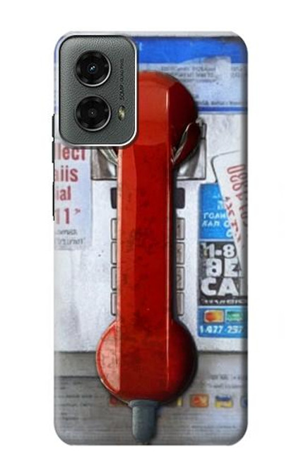 S3925 Collage Téléphone Public Vintage Etui Coque Housse pour Motorola Moto G 5G (2024)