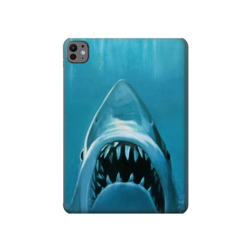 S0830 Requin blanc Etui Coque Housse pour iPad Pro 11 (2024,2025)