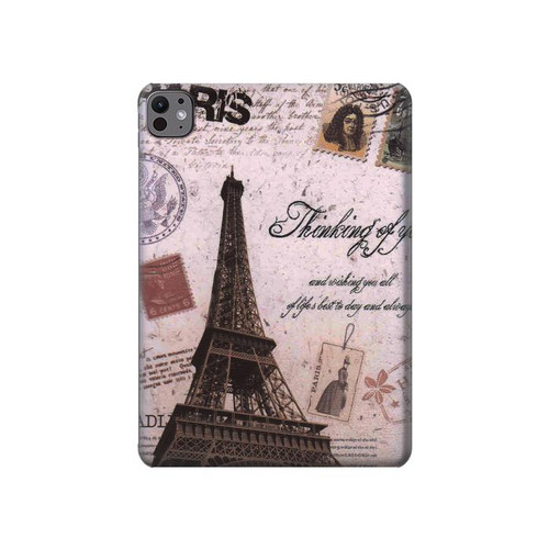 S2211 Carte postale de Paris Tour Eiffel Etui Coque Housse pour iPad Pro 11 (2024,2025)