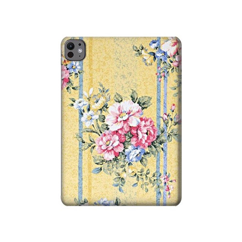 S2229 Fleurs millésimé Etui Coque Housse pour iPad Pro 11 (2024,2025)