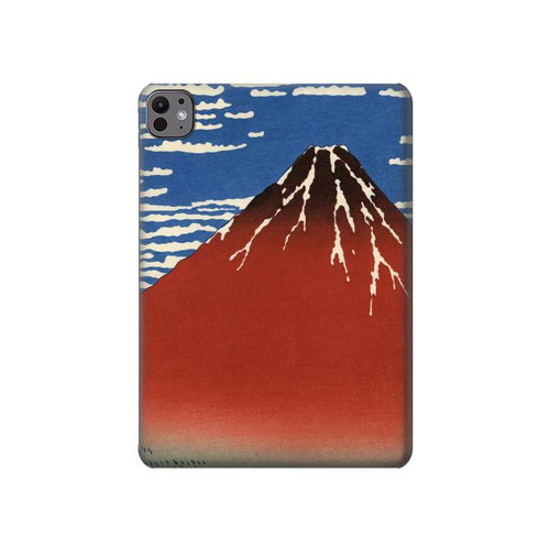 S2390 Katsushika Hokusai Fuji Rouge Etui Coque Housse pour iPad Pro 11 (2024,2025)