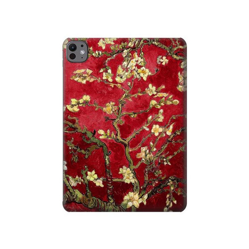 S2414 Rouge Fleur amandier Van Gogh Etui Coque Housse pour iPad Pro 11 (2024)