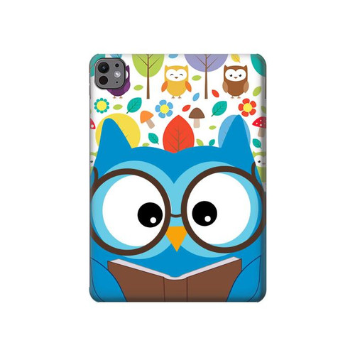 S2521 Nerd Mignon Chouette Dessin animé Etui Coque Housse pour iPad Pro 11 (2024,2025)