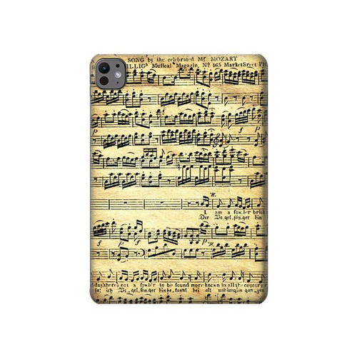 S2667 Fowler Mozart Partitions Etui Coque Housse pour iPad Pro 11 (2024,2025)