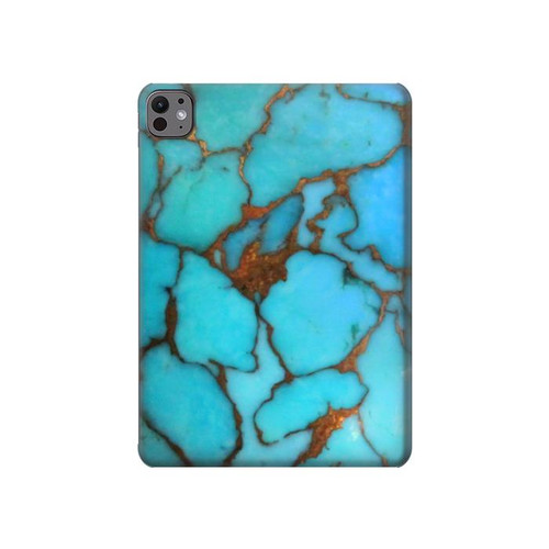 S2685 Aqua Turquoise imprimé graphique Gemme Etui Coque Housse pour iPad Pro 11 (2024,2025)