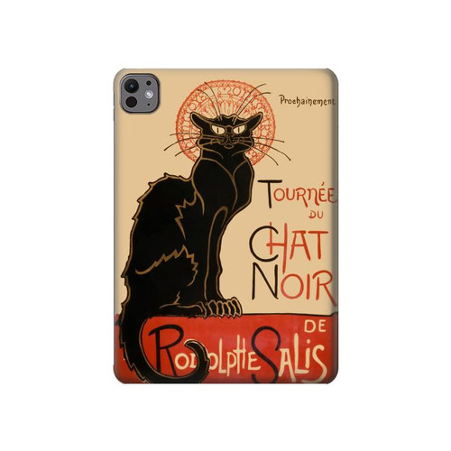 S2739 Chat Noir Noir Chat Millésime Etui Coque Housse pour iPad Pro 11 (2024,2025)