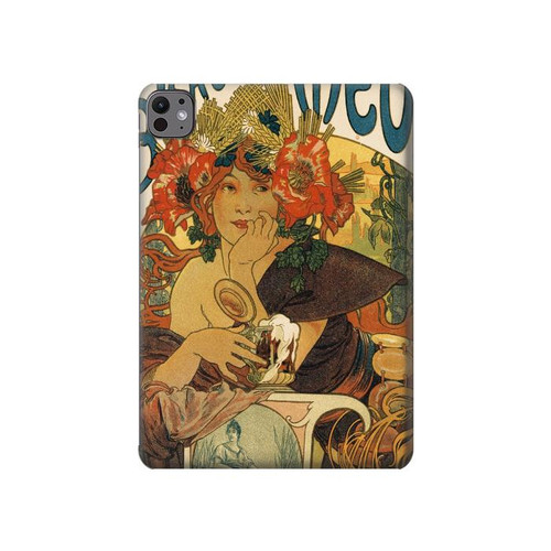 S2740 Alphonse Mucha De La Muse Bieres Etui Coque Housse pour iPad Pro 11 (2024,2025)
