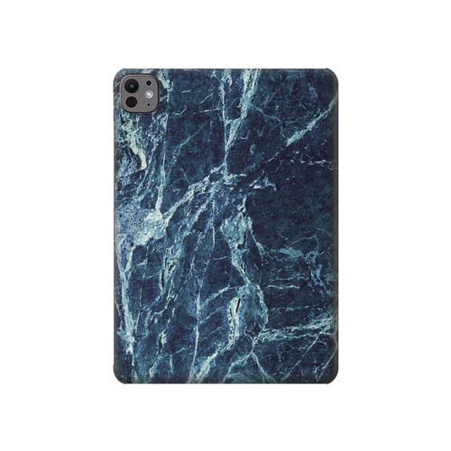 S2799 Lumière Bleu Marbre Pierre Imprimé Graphique Etui Coque Housse pour iPad Pro 11 (2024,2025)