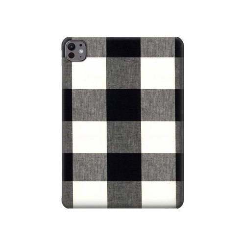 S2842 Noir et blanc Buffle motif de vérification Etui Coque Housse pour iPad Pro 11 (2024,2025)