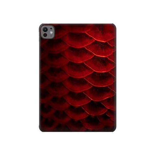 S2879 Rouge Arowana écailles de poisson Etui Coque Housse pour iPad Pro 11 (2024,2025)