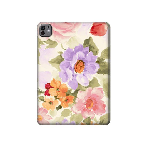 S3035 Peinture douce Fleur Etui Coque Housse pour iPad Pro 11 (2024,2025)