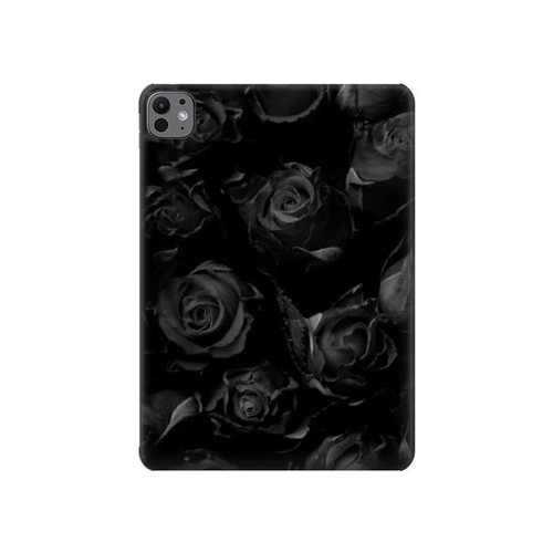 S3153 Noir Roses Etui Coque Housse pour iPad Pro 11 (2024,2025)