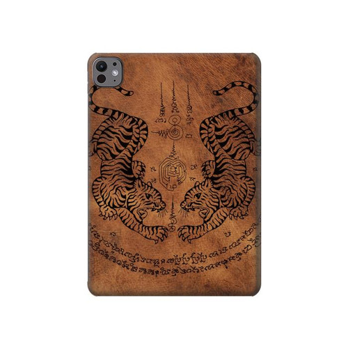 S3209 Sak Yant jumeau Tigre Etui Coque Housse pour iPad Pro 11 (2024,2025)