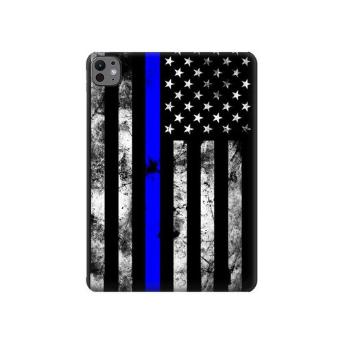 S3244 Ligne Bleu mince Etats-Unis Etui Coque Housse pour iPad Pro 11 (2024,2025)