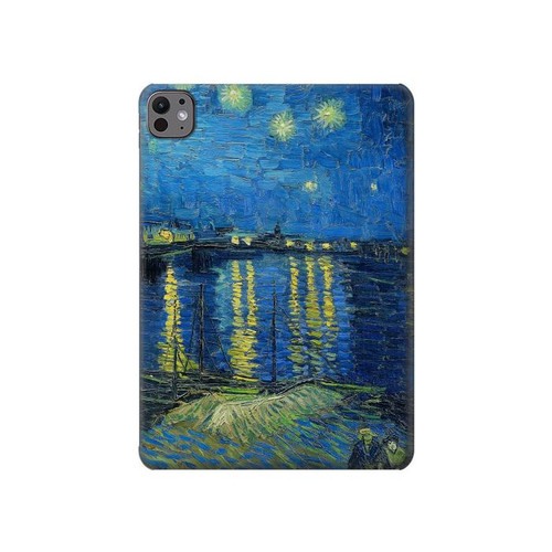 S3336 Van Gogh Nuit étoilée sur le Rhône Etui Coque Housse pour iPad Pro 11 (2024,2025)