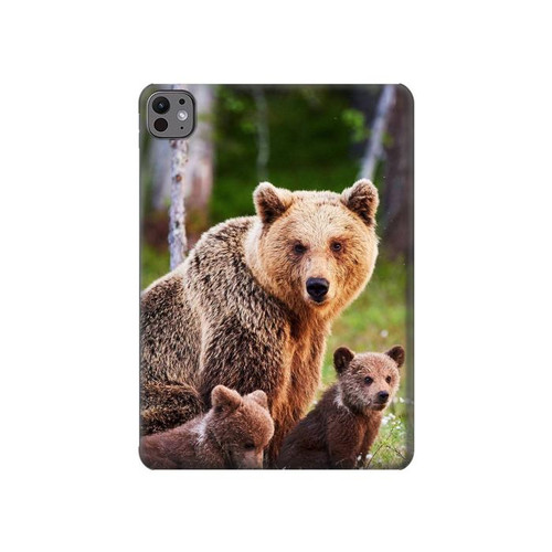 S3558 Famille d'ours Etui Coque Housse pour iPad Pro 11 (2024,2025)