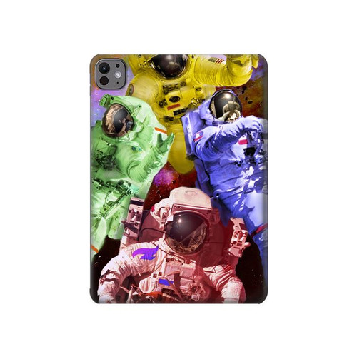 S3914 Galaxie colorée de costume d'astronaute de nébuleuse Etui Coque Housse pour iPad Pro 11 (2024,2025)