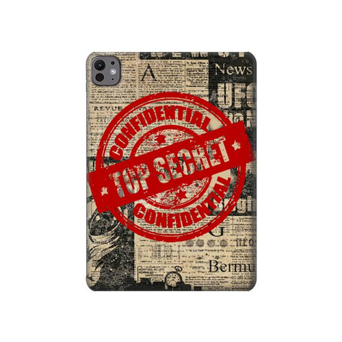 S3937 Texte Top Secret Art Vintage Etui Coque Housse pour iPad Pro 11 (2024,2025)