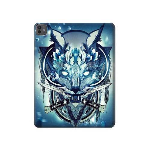 S1135 Loup avec des couteaux Roche Etui Coque Housse pour iPad Pro 13 (2024,2025)
