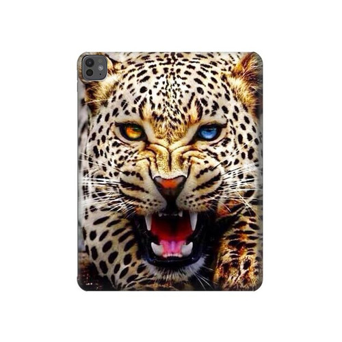 S1932 Bleu yeux Léopard Etui Coque Housse pour iPad Pro 13 (2024,2025), Air 13 2026