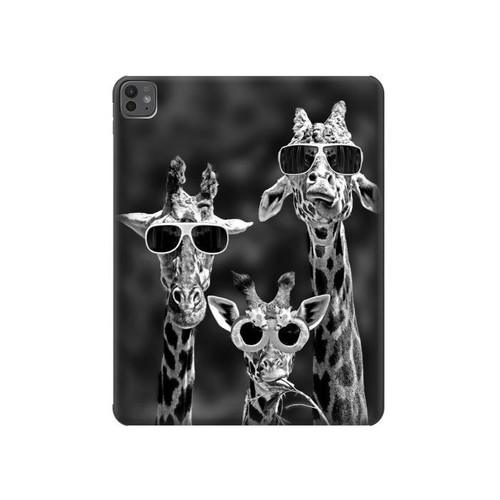 S2327 Girafes avec lunettes de soleil Etui Coque Housse pour iPad Pro 13 (2024,2025)