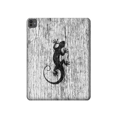 S2446 Gecko bois imprimé graphique Etui Coque Housse pour iPad Pro 13 (2024,2025)