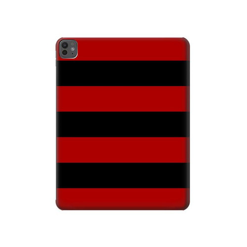 S2638 Noir et Rouge rayé Etui Coque Housse pour iPad Pro 13 (2024,2025)