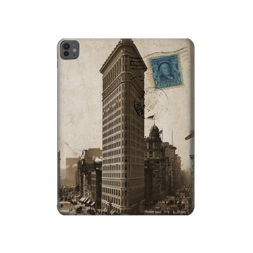 S2832 New York 1903 Flatiron Cartes Postales Bâtiment Etui Coque Housse pour iPad Pro 13 (2024,2025)